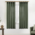 XTMYI 72 Inch Curtains Pleat,Boho Semi Sheer Curtains 72 Inches Long,Window Sheers French Door Curtain Drapes 72 in Length 2 Panel Set for Bathroom Shower Bedroom Living Room,6 FT,Olive Green