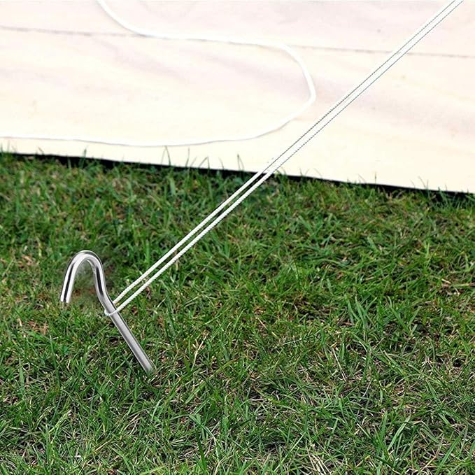Metal Tent Stakes Heavy Duty 9 Inch, 40 Pack Anti-Rust Galvanized Steel Ground Anchors Camping Tarp Stakes for Inflatables Outdoor Decorations