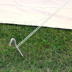 Metal Tent Stakes Heavy Duty 9 Inch, 25 Pack Camping Tarp Stakes, Ground Stakes Yard Stakes Canopy Anchors for Inflatables, Outdoor Decorations