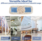 Matthew Cleaning 36'' Industrial Strength Cotton Dust Mop Refill Washable Replacement Heads for Residential & Commercial Use Fit Standard Dust Mop Frames, Hardwood, Concrete Floors Blue&White 3 Pack