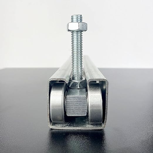 4 Wheel Trolley Assembly Roller Trolley Silent M10 Bolt for use with 1-5/8" Wide and All 1-5/8" or Taller Strut Channel 4Pcs