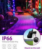 L LOHAS LED Christmas Spotlight Outdoor, Purple Halloween Spot Lights for Yard, Auto On/Off 5W 120V Landscape Lighting for House, Holiday, Trees, Decoration, 450LM IP66 Waterproof, UL Listed, 2 Pack