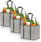 Creative Green Life Ultimate Shopping Bag 5-Pack – Reusable Grocery Box Bags (3) – Insulated Grocery Bags (2) – Premium Quality, Heavy Duty Tote Bag Set