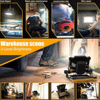 20W 3000LM Cordless LED Work Light, Compatible with Dewalt, Milwaukee and Makita 18-21 V Battery, Foldable Magnetic Base, Flickerless Brightness Dimmable (Light Only/Charger Not Included)
