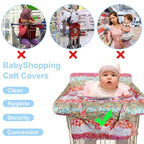 Shopping Cart Cover for Baby 2-in-1 High Chair Cover with Safety Harness Multifunctional White Spots Pattern Cart Covers for Babies Soft Padded Grocery Cart Cover for Baby Boy Girl