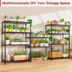 PrimeZone Wire Metal Storage Shelves - 5 Tier Adjustable NSF Certified Heavy Duty Garage Shelving Unit Organizer Rack, Steel Utility Shelf for Kitchen, Pantry, 35.5" W x 14" D x 72" H, Black, 4 Packs