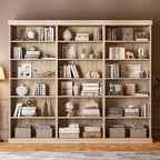 Vyre 70.8" Tall Brown Bookshelf, Farmhouse Modular Bookcase with 6-Tier Adjustable Shelves, Large Storage Cabinet for Home Office, Living Room