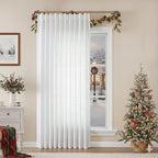Vision Home White Pinch Pleated Semi Sheer Curtains Textured Light Filtering Window Curtains 90 inch for Living Room Bedroom Patio Rayon Blended Pinch Pleat Drapes with Hooks 1 Panel 60" Wx90 L