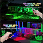 Christmas Spotlights Outdoor: RGBW LED Spot Light Plug in 120V Remote Control 16 Color Changing Landscape Spotlights for Yard Outside House Garden Lawn Path Tree Holiday Décor, 4 Pack (RGB+Warm White)