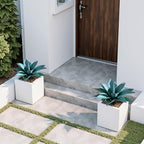 Fake Plants Artificial Agave Plants 13.8" Large UV Resistant Fake Agave Planters for Indoor and Outdoor Decorating Tropical Plant Succulents Greenery Indoor Decor (Blue) 2Pack