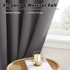 KGORGE Black Out Curtains 54 inch Long for Bedroom, Privacy Blackout Room Darkening Noise Reducing Window Drapes for Kids Room Nursery, Back Tab Rod Pocket, W52 x L54 inches, Grey, 2 Panels