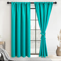 JIUZHEN Blackout Curtains for Bedroom– Thermal Insulated,Noise Reducing Room Darkening Privacy Drapes for Living Room, Set of 2 Panels with Tiebacks, 42 x 84 inch Long, Peacock Blue