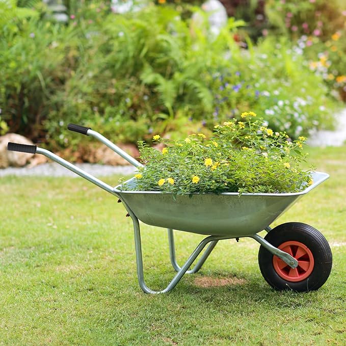 Rubber Handles for Wheelbarrow, 8-42mm Inner Diameter Wheelbarrow Handles Fit Most Wheelbarrows, Wheelbarrow Handle Grips Replacement(114 x 8mm)