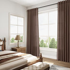 Extra Long Curtain Cappuccino Morden Linen Blend Light Filtering Back Tab Curtains for Long Winodws 120 Inches Length, Semi Sheer Privacy Drapes for Living Room, 52x120 inch, 2 Panels