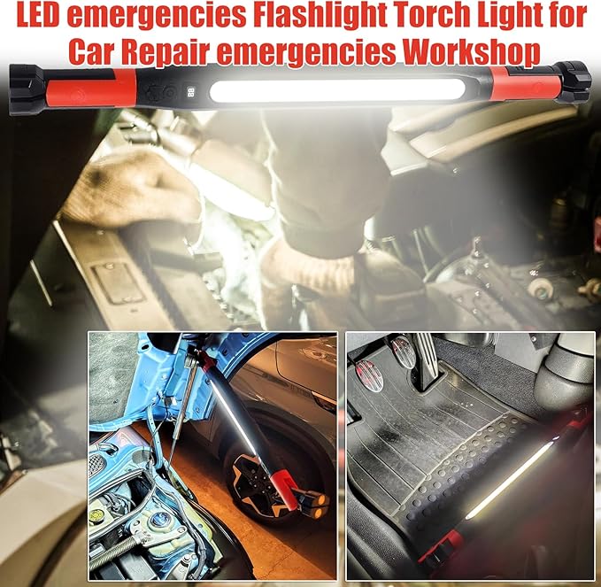 2026 New Magnetic Work Light, Rechargeable LED Mechanic Light, Under Hood Work Light Accessory Bar, Portable Cordless Trouble Light for Workshop Car Repairing Garage