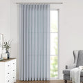 Vision Home Blue Fog Pinch Pleated Semi Sheer Curtains Textured Linen Blended Light Filtering Window Curtains 112 inch for Living Room Bedroom Patio Pinch Pleat Drapes with Hooks 1 Panel 60" Wx112 L