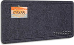 Bulletin Board, 35 x 17 1/2 inches Felt Board - Decorative Pin Board, Cork Board Alternative for Wall, Foldable Self-Adhesive Vision Board Prayer Board with 20 Pushpins Dark Gray