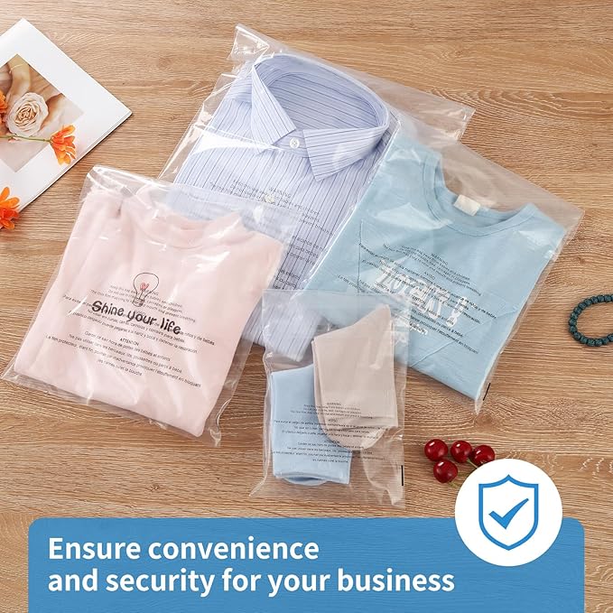iMailer - 1000 Pcs - 11" x 14" Clear Poly Bags with Suffocation Warning Self Seal 1.6 Mil for Shipping, Packaging, T-Shirt - Permanent Adhesive