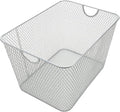 YBM Home Mesh Wire Storage Basket for Shelves, Pantry Organization, and Kitchen - Multipurpose Steel Wire Basket Holder Bin for Organizing Office Supplies, Household Toiletries and Laundry Supplies