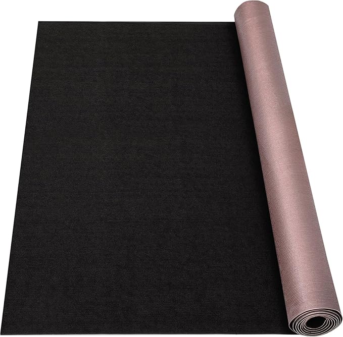 Marine Carpet,6 FT x 14 FT Black Indoor Outdoor Carpet 0.2" Thick with Water-Proof TPE Backing, Non-Slide for Home, Patio, Porch, Deck