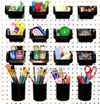 WallPeg Pegboard Bins & Cups - 15 each 5" Bins and 5 each 5" Cups - Hooks to Peg Board Panel Organize Hardware Arrange Accessories Workbench Tool Organizer Garage Storage -MADE IN USA-