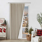 Vision Home Sand Pinch Pleated Full Blackout Curtains Linen Blended Room Darkening Window Curtains 90 inch for Living Room Bedroom Thermal Insulated Pinch Pleat Drapes with Hooks 1 Panel 60" Wx90 L
