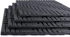 Playsafer Herringbone Rubber Interlocking Tiles | 16 X 16 | Easy Install for Indoor and Outdoor Use (Dark Gray, 4 Tiles)