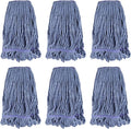 Commercial Heavy Duty Mop Heads Replacement for Rubbermaid: 6 Packs 20oz Industrial Wet Mop Head for Floor Cleaning - Commercial Products Looped End String Head Refills
