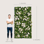 Artificial Luxury‌ Flower Wall Backdrop, Gorgeous 3D Silk Floral Backdrop for Wedding, Baby Shower, Party and Home Decor, Quick Assembly/Storage, Eco ＆ Pet Friendly, 2 pcs, Each Panel 2 * 8 ft.