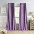 Pinch Pleated Blackout Curtains Purple 2 Panels,Back Tab Ceiling Viral Pleat Hooks Curtain for Track System,Thermal Insulated Drapes for Bedroom Living Room Dining Room,40 Wide x 108 Long