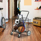 DWVO Super Jumbo Folding Shopping Cart Heavy Duty, Rolling Foldable Grocery Cart with Wheels, Portable Collapsible Utility Cart with Double Basket for Shopping Groceries Laundry Storage