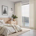 Nanspring Vanilla Linen Curtains 84 Inches Long for Living Room Light Filtering Semi Sheer Curtain Back Tab Modern Farmhouse Decor Elegant Luxury Coastal Drapes for Bedroom Office 52x84,2 Panels