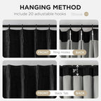Joydeco Pinch Pleated Curtains - 100% Blackout for Bedroom, Black Linen Curtains 40" W x 90" L, Thermal Insulated 2 Panels Light Blocking Drapes, Back Tabs for Living Room