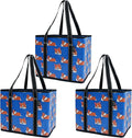 BeeGreen Large Waterproof Reusable Bags Christmas Heavy Duty Shopping Tote for Groceries Pool Gift with Webbing Handles