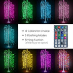 Lamerge 3pcs Lighted Willow Tree Decorations,4FT+5FT+6FT Colorful Birch Tree RGB LED Trees with Remote,Weeping Willow Tree Indoor/Outdoor Lighted Christmas Tree Decorations for Yard