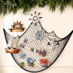 Patioland Decorative Fishing Net 80x40 Inch, 3 Pack Large Black Picture Fish Net, Wall Photo Hanging Fishnet for Nautical Mermaid Pirate Ocean Themed Hawaii Beach Under The Sea Party Decorations