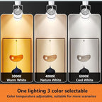 White 6PCS LED Track Lighting Kit with Advanced Replaceable GU10 Bulbs, Switchable 3CCT(3000K/4000K/6000K) and Dimmable Brightness(20%-100%), Versatile Ceiling Spotlight Fixtures for Any Space