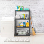 STERILITE 01643V01 4 Shelf Durable Solid Surface Shelving Unit, Flat Grey