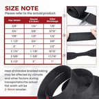 Heat Shrink Wire Loom 2:1 Shrinkable Braided Cable Sleeve 1/2 Inch ID-46ft Abrasion Protection Flexibility Fabric Wiring Harness Cover Sheath