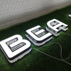 Outdoor Large Lighted Letter 10 to 20 Inch Tall Channel Letters Stainless Steel Lighted Business Signs for Storefront Branding Signage (5 letters)