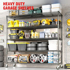 GarveeHome 82"H Storage Shelves with Wheels, 5-Tier Metal Shelving Unit Heavy Duty 3300LBS Load, Adjustable Garage Shelving Wire Rack Shelves, for Pantry Room,Kitchen, Warehouse, Basement,24"D x 59"W