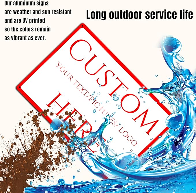 custom metal sign,make your own sign custom，Aluminum Weatherproof Metal Sign Multiple Sizes, Customize for Office, Business, Workplace, office, Home, Delivery Signs(18 * 14 Inch)