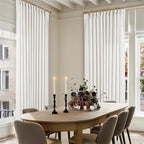 Extra Wide Pinch Pleat Curtains 120 Inches Long for Patio Sliding Glass Door White Linen 70 Inch Wide Curtain Memory Trained Pleated Drapes with Hooks Rings Semi Sheer 70x120 Curtain for Large Window