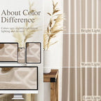 Nanspring Living Room Curtains 63 Inch Length Linen Cream Beige Luxury Light Filtering Semi Sheer Curtain Back Tab Modern Farmhouse Decor Elegant Coastal Drapes for Bedroom Office 52x63, 2 Panels