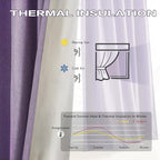 DUALIFE Pinch Pleated Blackout Curtains Purple 2 Panels,Back Tab Ceiling Viral Pleat Hooks Curtain for Track System,Thermal Insulated Drapes for Bedroom Living Room Dining Room,50 Wide x 95 Long