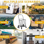 DWVO Folding Stair Climber Shopping Cart, Tri-Wheel Design & 360° Swivel Wheels, Ideal Heavy Duty Utility Cart for Shopping, Laundry, Travel & Stairs for Seniors