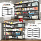 REIBII 73''W Shelf 1650 LBS Storage Shelves 5-Tier Metal Shelving Wire Shelving Unit, Adjustable Heavy Duty Metal Shelves Wire Shelf for Pantry Kitchen Industrial Garage, 17.7" D x 73" W x 71" H