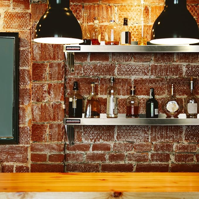 DuraSteel Stainless Steel Wall Shelf - 36" Wide x 12" Deep Commercial Grade - NSF Certified - Industrial Appliance Equipment (Restaurant, Bar, Home, Kitchen, Laundry, Garage and Utility Room)