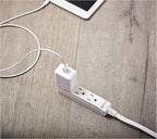 Amazon Basics 3-Prong Indoor Rectangle Extension Cord Power Strip, Flat Plug, Grounded 13 Amps, 1625 Watts, 125 VAC, 2-Pack, 3 ft, White