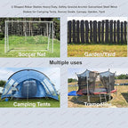 Moonmama Ground Stakes Steel Rebar Stakes Tents Nails Heavy Duty Garden Stake Ground Anchor Pegs U Shaped Metal Fences Stake for Trampolines Camping Canopies Sheds Swing Sets, 10inch 4ge (4)